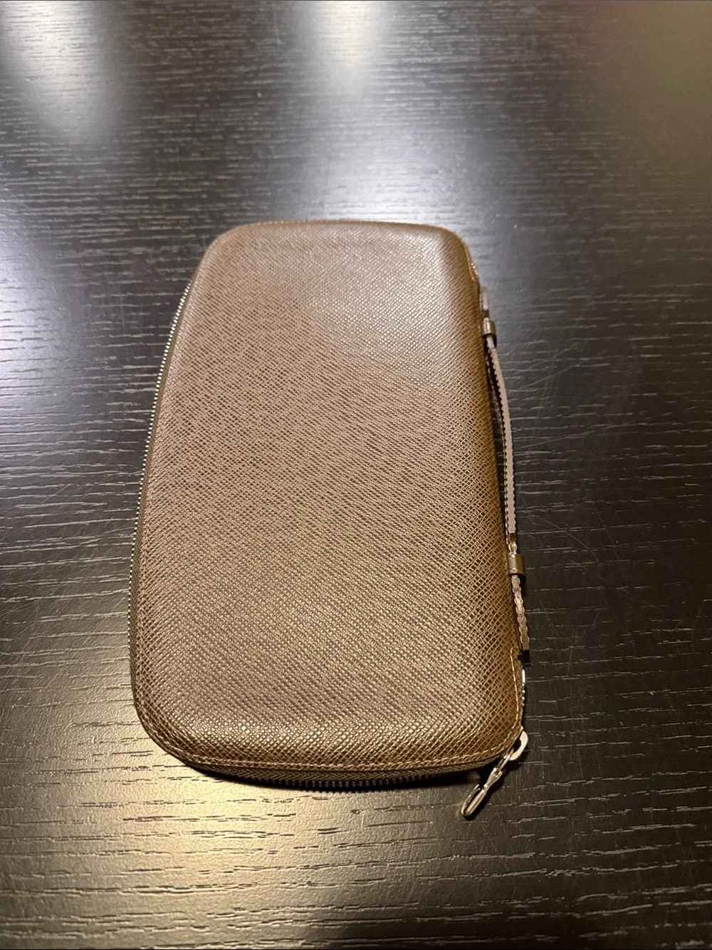 Louis Vuitton Dark Brown Taiga Atoll Travel Case Wallet